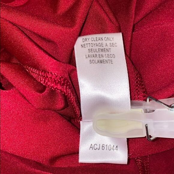 BCBGMaxAzria Burgundy Fitted Midi Slip Dress - Picture 10 of 15